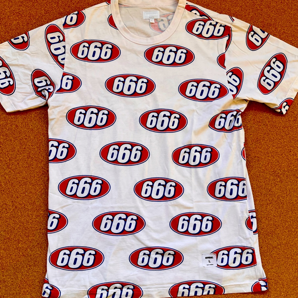 SS17 Supreme 666 White T-shirt Size L